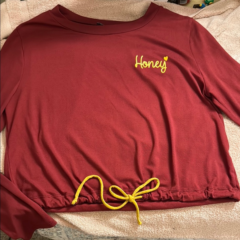 Love Culture Red Crop tee with Long Sleeve